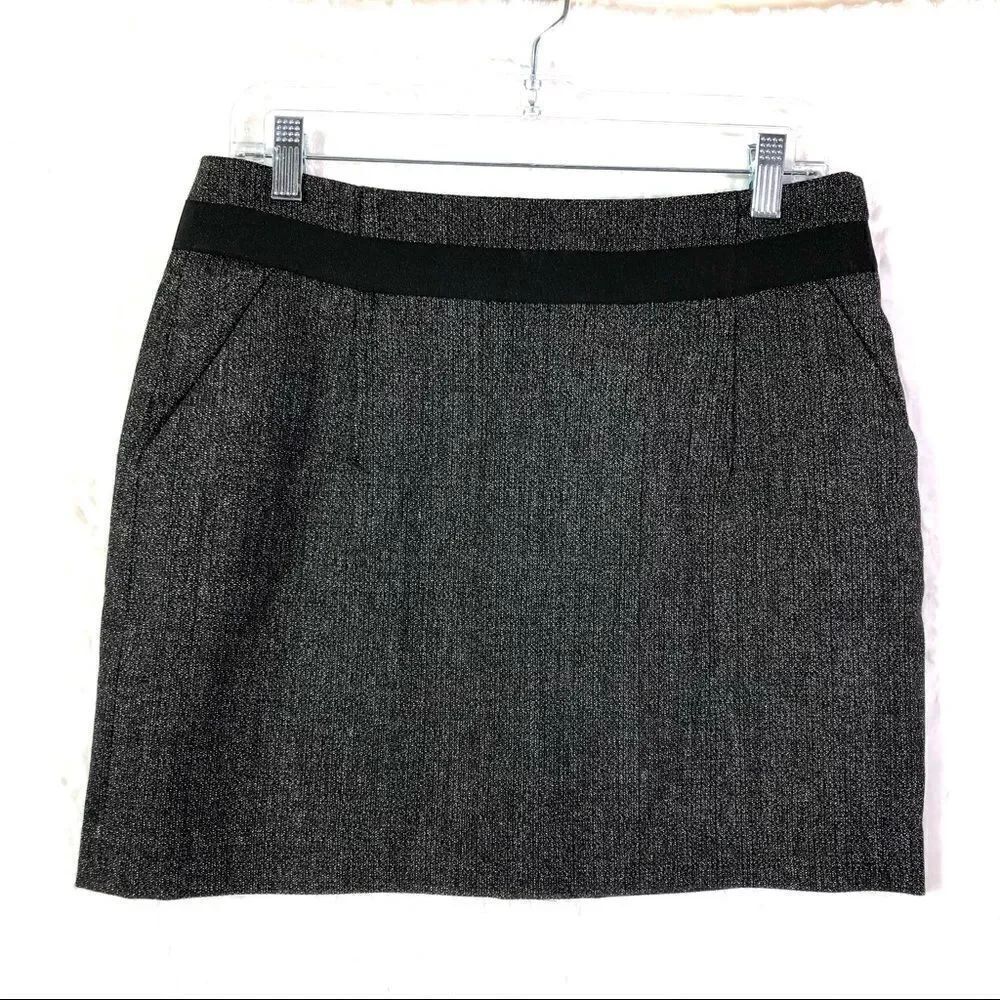 The Limited mini skirt black tweed NEW 6 pockets NWT grey gray academia